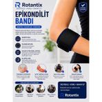 Rotantix Epikondilit Bandajı Silikon Destekli Tenisçi Golfçü Dirseği Bandı - Siyah - Standart