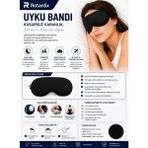 Rotantix Uyku Bandı Uyku Gözlüğü Yıkanabilir Uyku Bandı Göz Bandı Maskesi Işık Önleyici Gözlük Maske Bant - Siyah - Tek Ebat
