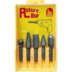 Rotary Bur Matkap Uçlu Ağaç Törpüsü 5'li Takım Oyma Seti