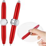 Rotasyonlu Çok Fonksiyonlu Kalem - LED Işık ve Döner Gyro Özelliği - Şık Kalem, Metal Kalem, Pratik Kalem - 10.5 cm - 5 Renk Seçeneği - Metalik Kırmızı