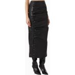 Rotate Birger Christensen Studded Detaylı Siyah, Gerçek Deri Midi Etek - 38
