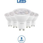 Rother GU10 LED Spot Ampul 6W 3000K Sarı Işık 540 Lümen Enerji Tasarruflu Ampul 5 Adet