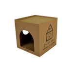 Rotipet Karton Kedi Evi ve Tırmalama Kutusu 32x32x32 cm –Çift Fonksiyonlu Kedi Evi ve Tırmalaması