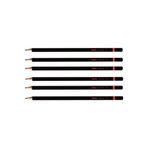 Rotring 2B Sınav Kalemi 6'lı Set, Siyah, 7.5 cm
