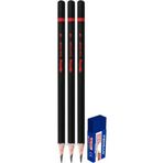 Rotring 2B Siyah 3 Adet Kurşun Kalem + Pensan 1 Adet Silgi