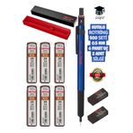 Rotring 500 Versatil Kalem Seti, 0,5 mm, Lacivert, 6 Paket Uç, 2 Adet Silgi