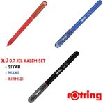 Rotring Jel Kalem 0.7 mm 3 Renk 3lü Set Siyah Mavi Kırmızı - diğer