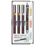 Rotring Junior (0.2-0.4-0.6 mm) Isograph Rapido Kalem Seti + Rotring 0.5 mm Tikky Versatil Kalem