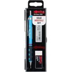 Rotring Tikky Mekanik Kurşun Kalem, Uç Silgi Seti, 0,7 Mm Kalem, 2B Uç, Orta Boy Silgi, Mavi, 3'Lü Set