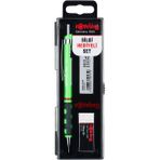 rOtring Tikky Mekanik Kurşun Kalem, Uç ve Silgi Seti, 0,5 mm Kalem, 2B Uç, Orta Boy Silgi, Neon Yeşil, 3'lü Set