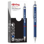Rotring Tikky Retro Basmalı Kurşun Kalem | 2B 0,7 mm | Mavi Şaft | Yüksek Konfor için Tırtıklı Saplı | 12 Adet