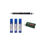 Rotring Tikky Versatil Kalem 0.7 Mm. 3 Adet Faber Castell 75 Mm 2b 0.7 Mm. 24'lü Tüp + Silgi Hediye