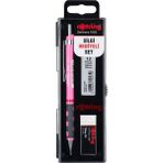 Rotring | Tikky Versatil Kalem Okul Seti, 0.7 mm Uç, Neon Pembe, Silgi ve 12'li Uç Hediyeli - Tikky Set