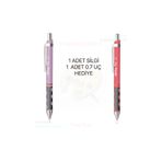 Rotring Versatil uçlu Kalem Tikky 0.7 mm LİLA ve GÜL KURUSU SET ( 1 SİLGİ VE 1 UÇ HEDİYE )