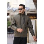 Rotta Fermuar Detaylı Cepli Su Itici Slim Fit Erkek Yağmurluk Mont - Haki