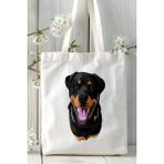 Rottweiler Köpek Baskılı Bez Çanta Omuz Çantası Kişiye Özel Model 1