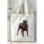 Rottweiler Köpek Baskılı Bez Çanta Omuz Çantası Kişiye Özel Model 8