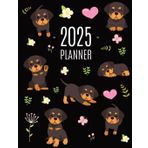 Rottweiler Planner 2025: Organizer: January–December (12 Months) | Cute Dog Year Scheduler with Pretty Pink Hearts
