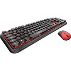 Round Km-6282 Siyah Kırmızı Kablosuz Qmultimedia Klavye + Mouse Set