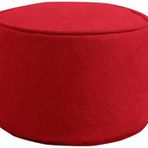 Round PoufRemovable Washable Bean Bag Ottoman Pouf Covers for Living Room Bedroom Orange 40x30x30cm Stylish and Functional Home Decor Piece (Red 40x30x30cm(16x12x12inch))