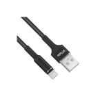 Round Rs-101 Micro Usb Data/Şarj Kablosu 3A 1Mt Örgü - Siyah