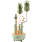 Route Silicone Baby Bottle Brush Three-Color Long Handle Cleaning Brush Combination 360 Degree Rotating Cleaning Bottle Brush Set (Yurt Dışından) - Yeşil