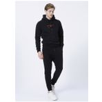 Routefield RFHENRY2122 Henry Kapüşonlu Normal Kalıp Desenli Siyah Erkek Sweatshirt