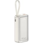 Rova PWS624 10000 Mah 22.5W Süper Hızlı Şarj Destekli Powerbank – Type-C & USB Çıkış, Dahili Type-C ve Lightning Kablo - Beyaz