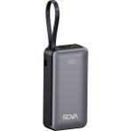 Rova PWS624 10000 Mah 22.5W Süper Hızlı Şarj Destekli Powerbank – Type-C & USB Çıkış, Dahili Type-C ve Lightning Kablo - Siyah