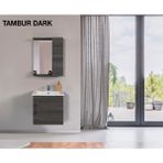 Rovalli Tambur Banyo Dolabı Seti - Koyu Antrasit