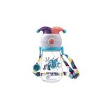 Rovco 350ml Pipetli Eğlenceli Sihirbaz Desenli Ve Şapkalı Akıllı Pipet Toplu Tritan Su Matarası (Turkuaz-Mor-Turuncu)