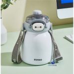 Rovco Çocuk Boyun Askılı Pipetli Paslanmaz Çelik Termos 1000 ml