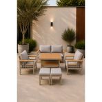 Rovena AREL Balkon Takımı, Cappuccino GRİ Bahçe Takımı 5+1 (Masa 70x110 2 li Koltuk 70x150 Tekli Koltuk 70x70)