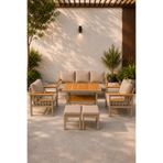 Rovena SLEEP Balkon Takımı, Cappuccino Bahçe Takımı 5+1 (Masa 70x110 3lü Koltuk 70x180 Tekli Koltuk 70x70)