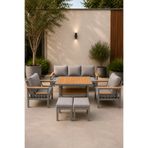 Rovena SLEEP Balkon Takımı, GRİ Bahçe Takımı 5+1 (Masa 70x110 3lü Koltuk 70x180 Tekli Koltuk 70x70)