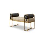 Rovena Solid Bench Yatak Ucu Oturma Bankı, Makyaj Oturağı, Metal Ayaklı Krem Puf, Bench, Montajsız Oturak