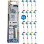 Rovexa x Cross - Çapraz Açılı Kusursuz Temizlik Oral B Şarjlı Diş Fırçası Yedek Başlığı - 16lı Paket