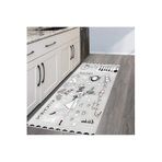 Rovigo Dijital Baskı Yıkanabilir Kaymaz Taban Mutfak Halısı Rvg2061, Gri, 50 x 80