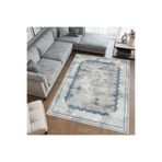 Rovigo Dijital Baskı Yıkanabilir Kaymaz Taban Salon Halısı Ve Yolluk Lna0700, Gri, 80 x 200