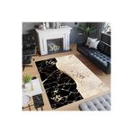 Rovigo Dijital Baskı Yıkanabilir Kaymaz Taban Salon Halısı Ve Yolluk Lna0713, Siyah, 160 x 230