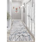 Rovigo Dijital Baskı Yıkanabilir Kaymaz Taban Salon Halısı Ve Yolluk RV014-FNL268, Gri, 120 x 160