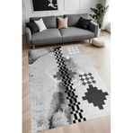 Rovigo Dijital Baskı Yıkanabilir Kaymaz Taban Salon Halısı Ve Yolluk RV025-FNL284, Gri, 50 x 80