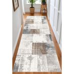 Rovigo Dijital Baskı Yıkanabilir Kaymaz Taban Salon Halısı Ve Yolluk RV036-FNL300, Gri, 80 x 150