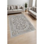 Rovigo Dijital Baskı Yıkanabilir Kaymaz Taban Salon Halısı Ve Yolluk RV057-FNL330, Gri, 100 x 400