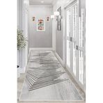 Rovigo Dijital Baskı Yıkanabilir Kaymaz Taban Salon Halısı Ve Yolluk RV097-FNL384, Gri, 80 x 200