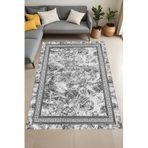 Rovigo Dijital Baskı Yıkanabilir Kaymaz Taban Salon Halısı Ve Yolluk RV157-FNL463, Gri, 50 x 80