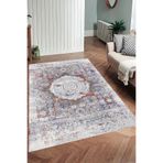 Rovigo Dijital Baskı Yıkanabilir Kaymaz Taban Salon Halısı Ve Yolluk RV160-FNL466, Bordo, 100 x 200