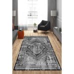 Rovigo Dijital Baskı Yıkanabilir Kaymaz Taban Salon Halısı Ve Yolluk RV163-FNL469, Siyah, 80 x 300
