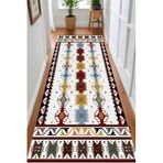 Rovigo Dijital Baskı Yıkanabilir Kaymaz Taban Salon Halısı Ve Yolluk RV164-FNL470, Bordo, 160 x 230