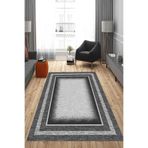 Rovigo Dijital Baskı Yıkanabilir Kaymaz Taban Salon Halısı Ve Yolluk RV171-FNL477, Gri, 80 x 200